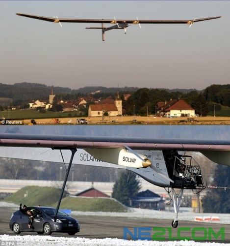 全球首架使用太阳能驱动的飞机翼展很长