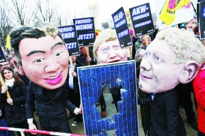 德民众恶搞领导人抗议政府削减太阳能补贴