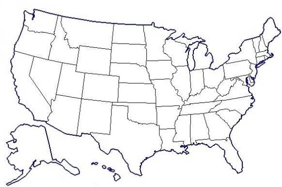 美国地图轮廓图简笔画图片